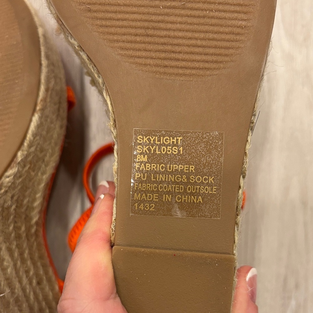 Steve Madden Bright Orange Espadrille Wedges - Picture 5 of 7